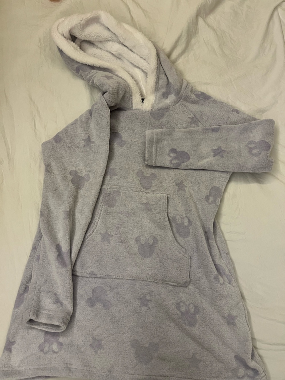 Disney Lavender Plush Hoodie with White Accents